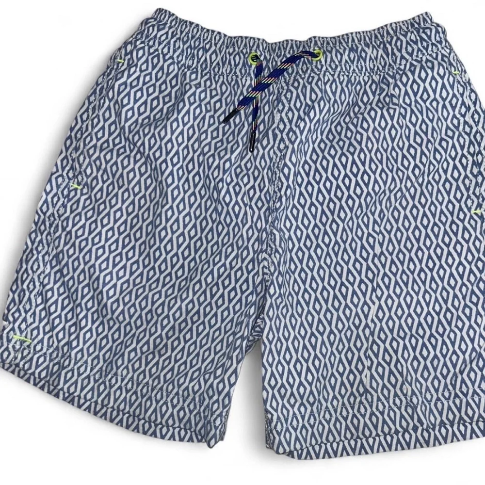 Crewcuts Navy and White Patterned Swim Trunks
